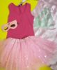 Kids Costumes to Hire - SUPER GIRL (4pce) - child - cerise top, starry tutu, silver & pink cape, mask